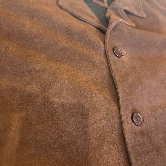 NEW!! Chocolate Brown Suede Car Coat w/diamond quilted insulated lining - Picture 2 of 7
